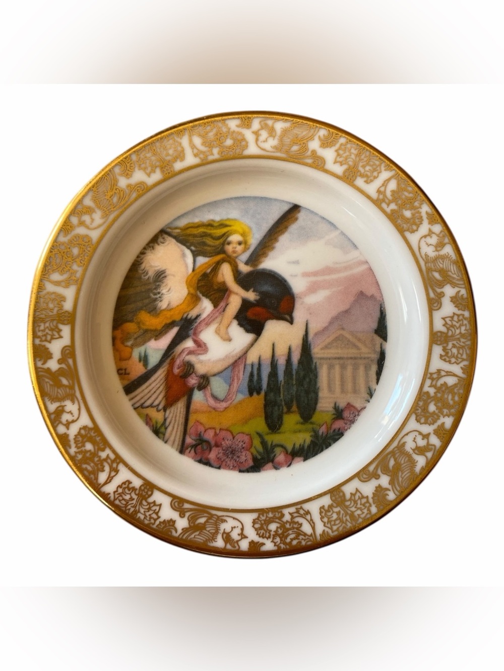 Franklin Porcelain Thumbelina 3” Mini Plate Carol Lawson Fairy Tales 1981